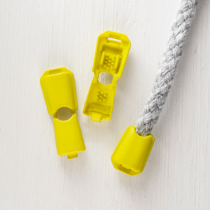 Plastic Cord Stops - 4mm - Lime - Set of 2