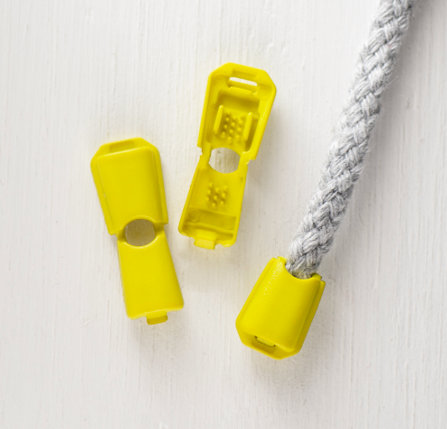 Plastic Cord Stops - 4mm - Lime - Set of 2