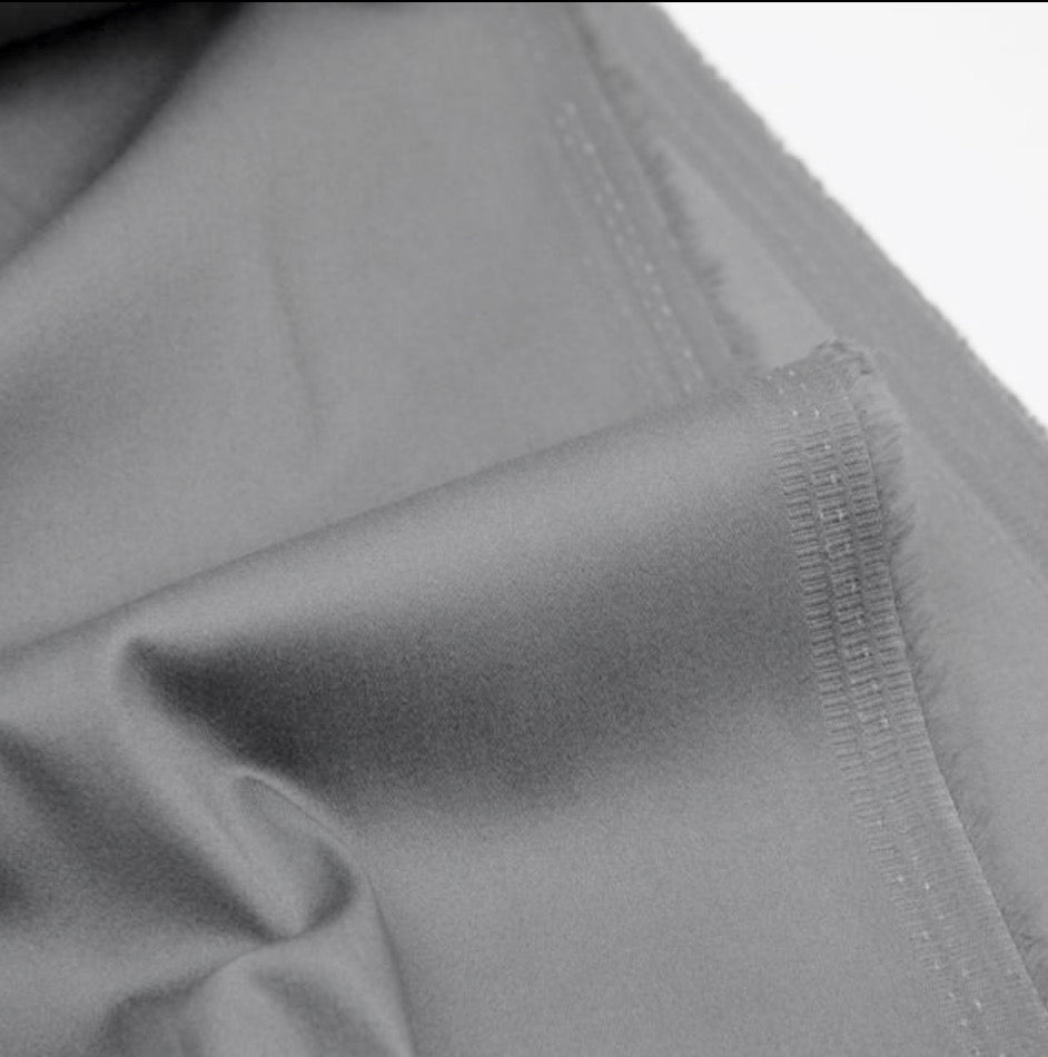 trouser fabric grey cotton sateen