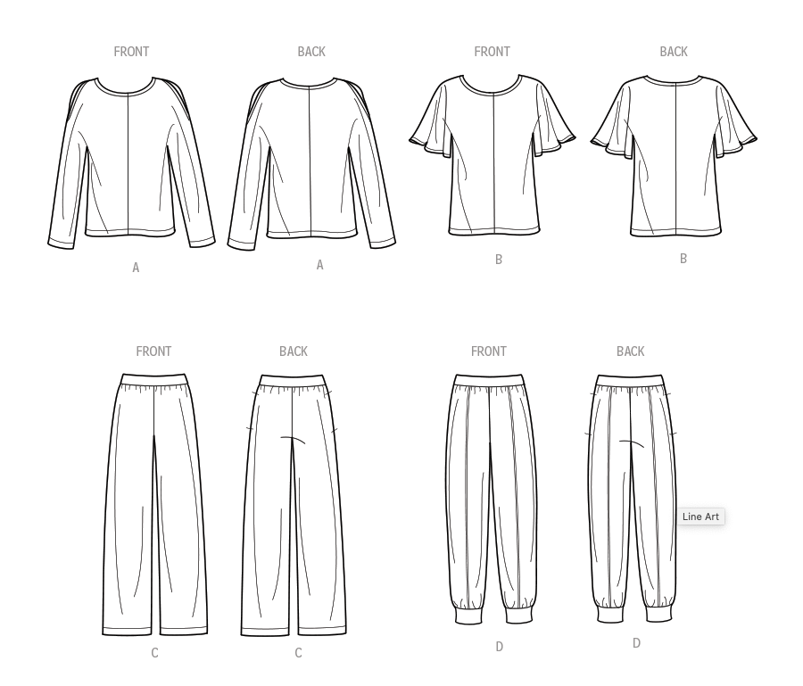 Simplicity 9690 - Misses' Tops and Pull-On Pants