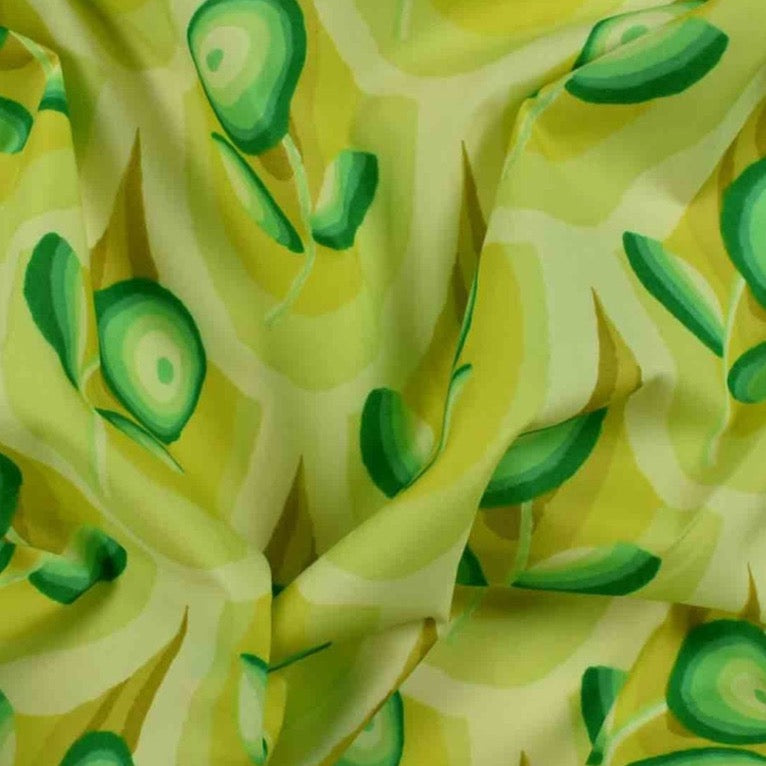 Luxury Printed Cotton Lawn - Savoy - Lime