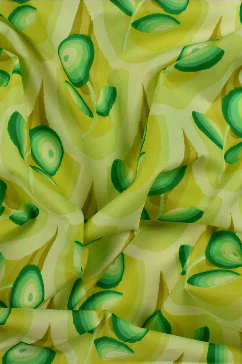 Luxury Printed Cotton Lawn - Savoy - Lime