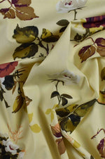 Luxury Printed Cotton Lawn - Secret - Cream and Brown