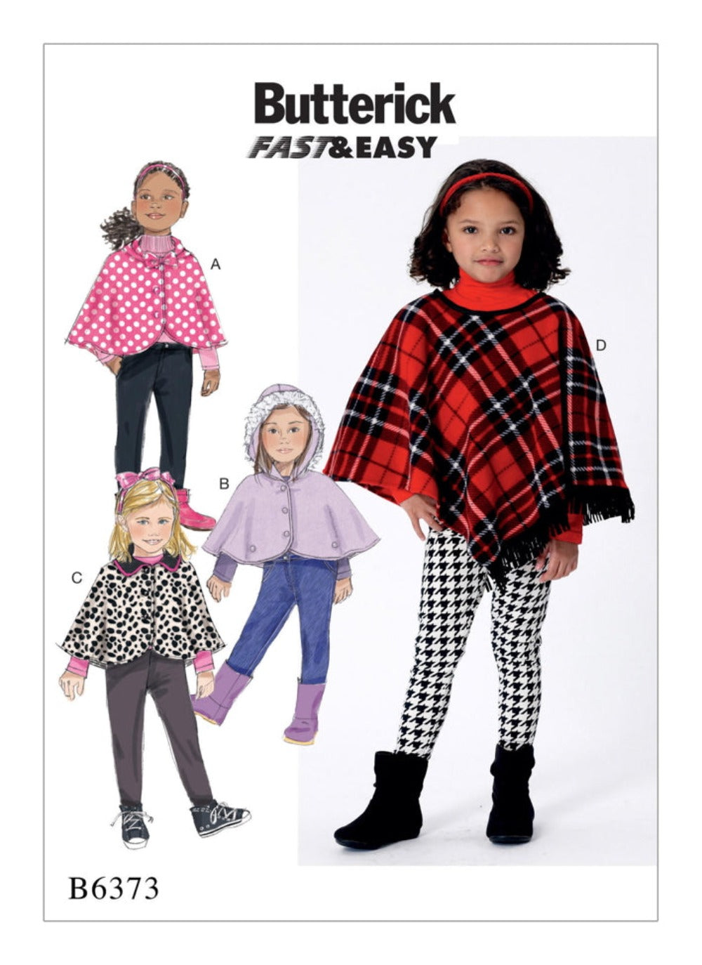 Butterick Children 6373 - Girl's Cape & Poncho