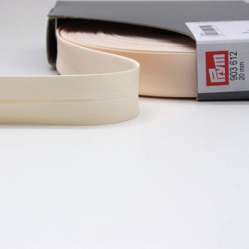 Prym Satin Bias Binding 20mm - 612 Natural White