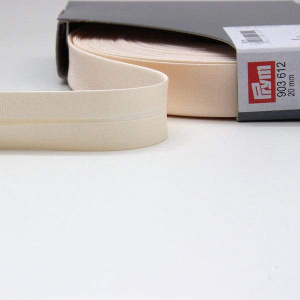 Prym Satin Bias Binding 20mm - 612 Natural White