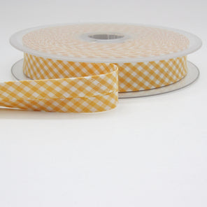 Gingham Bias Binding 20mm - Yellow