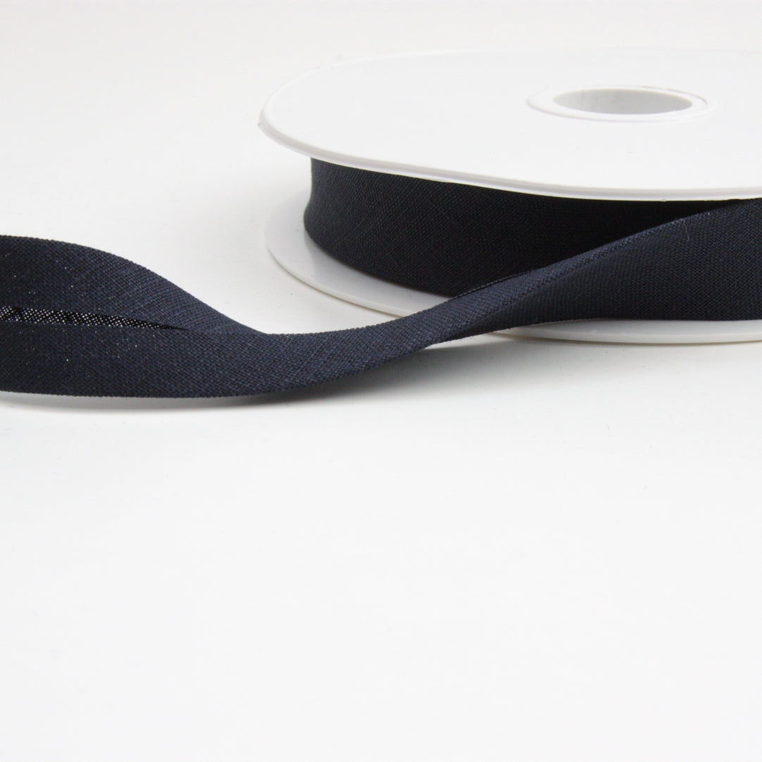 Linen Bias Binding 20mm - Navy Blue