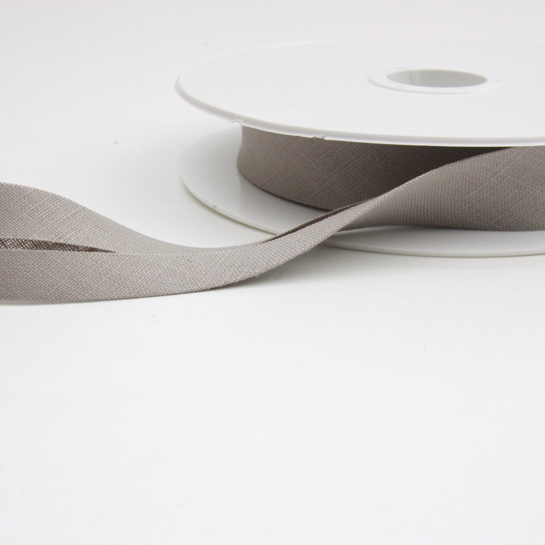 Linen Bias Binding 20mm - Cool Grey