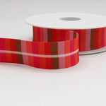 Striped Bias Binding 25mm - Pink/Orange/Tan