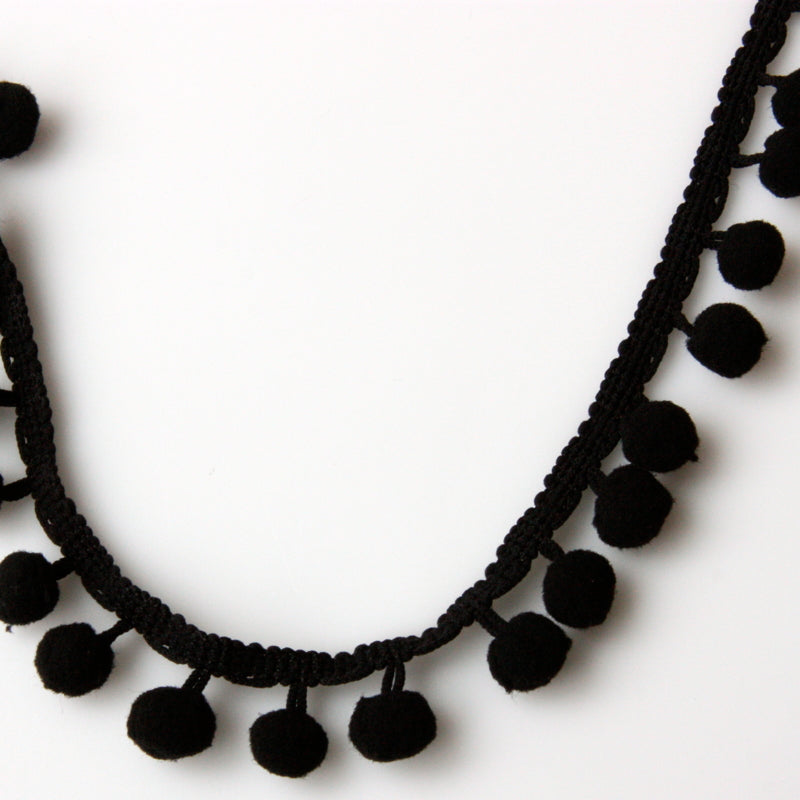 Pom Pom Edging 12mm - Black