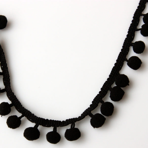 Pom Pom Edging 12mm - Black