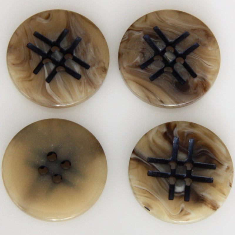 Mock Tortoiseshell Button 27mm - Hashtag