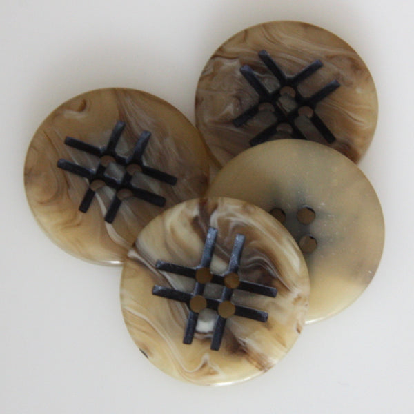 Mock Tortoiseshell Button 27mm - Hashtag