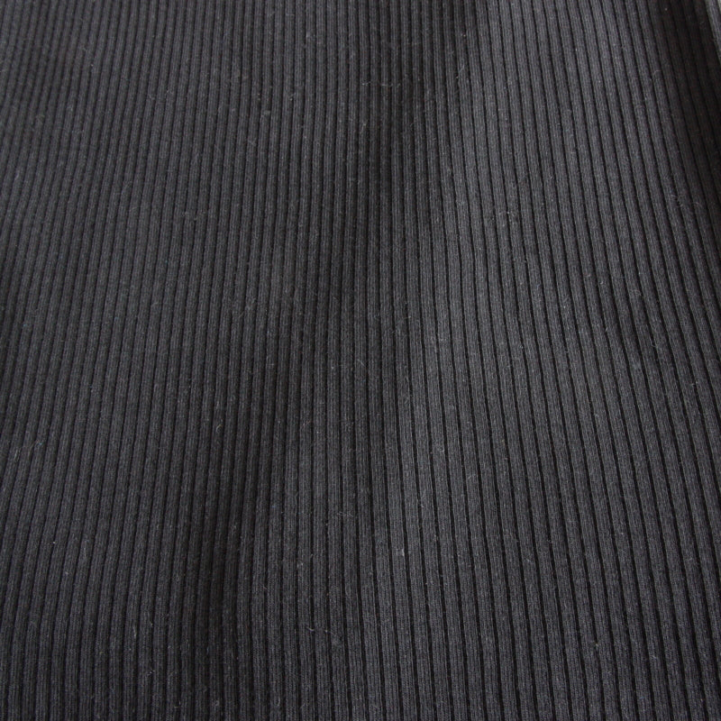 Organic Cotton Ribbed Jersey - Black, Jersey and Stretch Fabric
