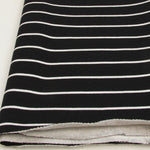Organic Cotton Fleece - Black With White Stripes