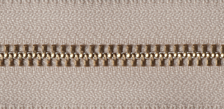 Brass Open-Ended Zip - Beige 572
