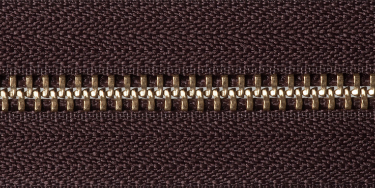 Brass Open-Ended Zip - Brown 570