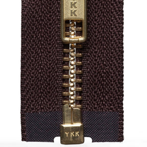 Brass Open-Ended Zip - Brown 570