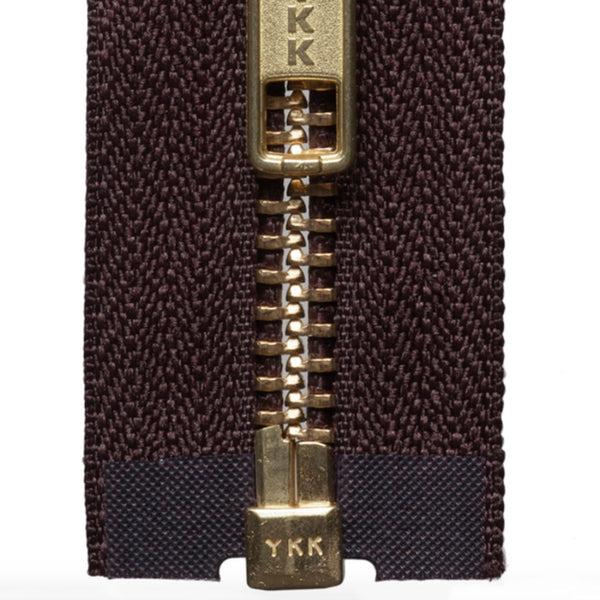 Brass Open-Ended Zip - Brown 570