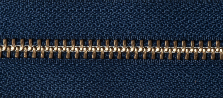 Brass Open-Ended Zip - Navy 919