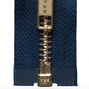 Brass Open-Ended Zip - Navy 919