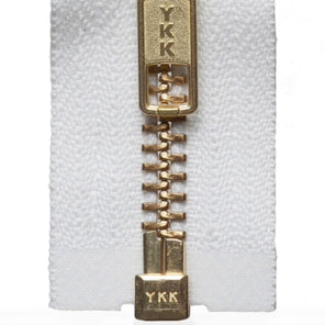Brass Open-Ended Zip - White 501