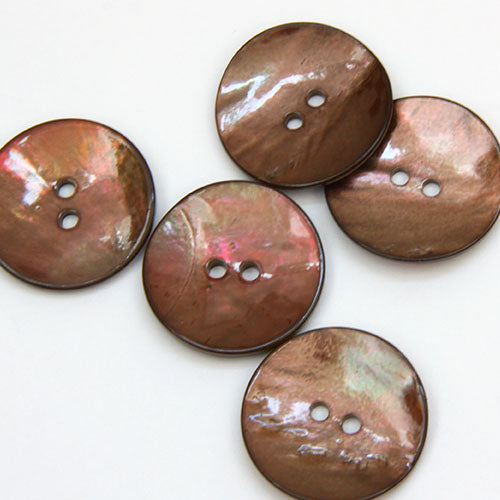 Coloured Shell Buttons - Brown
