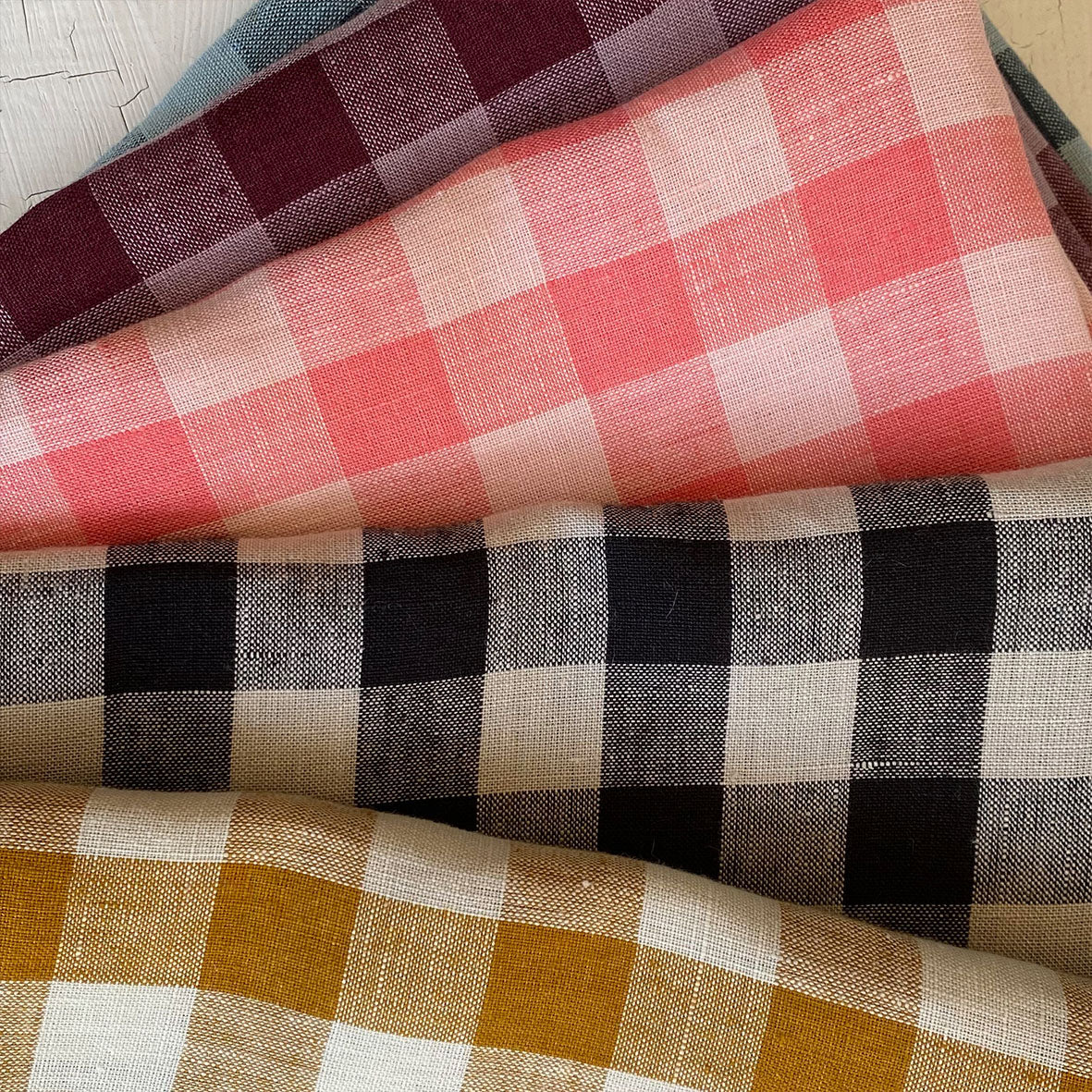 European Linen Gingham - Bubblegum