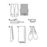 Burda Men's 3403 - Waistcoat & Suit Accessories