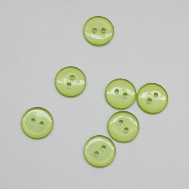Clear Coloured Buttons - Green