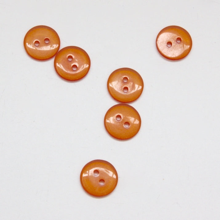 Clear Coloured Buttons - Orange