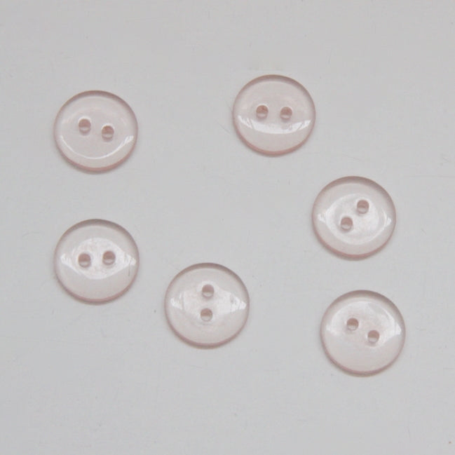 Clear Coloured Buttons - Pale Pink
