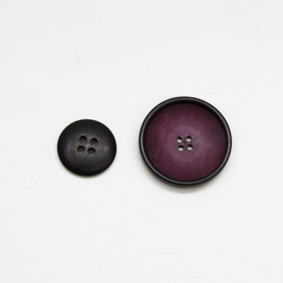 Pearly Marble Button - Plum