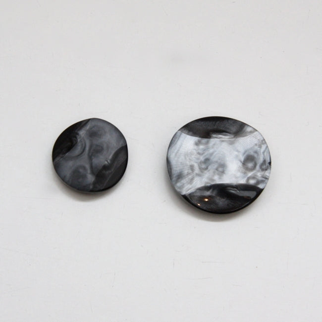 Chunky Marble Shaft Buttons - Smoke Grey