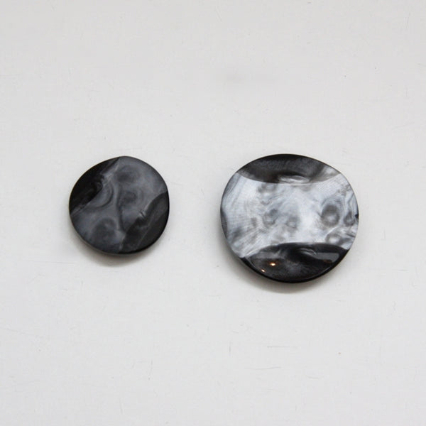 Chunky Marble Shaft Buttons - Smoke Grey