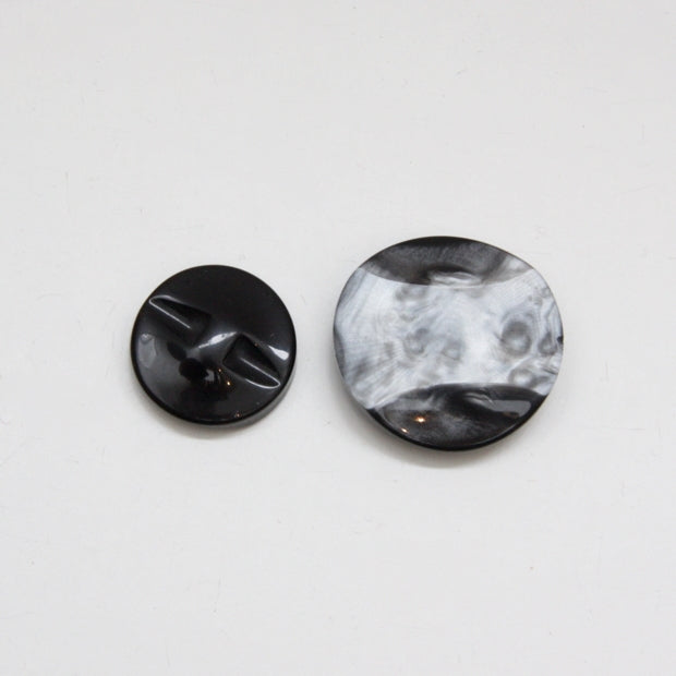 Chunky Marble Shaft Buttons - Smoke Grey