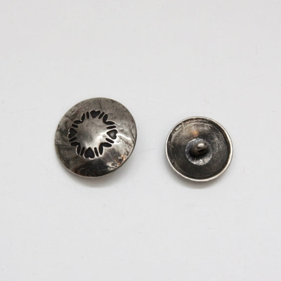 Metal Shaft Button - Silver Shield