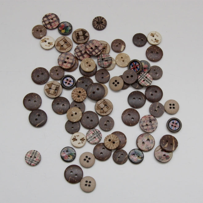 Wooden Buttons - Union Jack