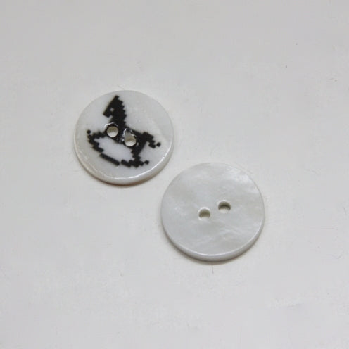 JoJo Printed Shell Button - Rocking Horse