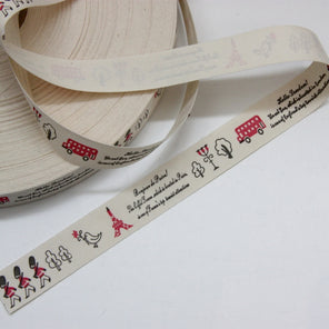 Cotton Ribbon - Bonjour Hello 21mm