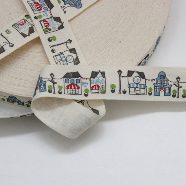 Printed Cotton Ribbon - Amsterdam 27mm