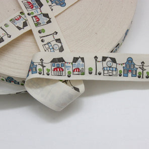 Printed Cotton Ribbon - Amsterdam 27mm