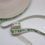 Printed Cotton Ribbon - Foraging Green 17mm