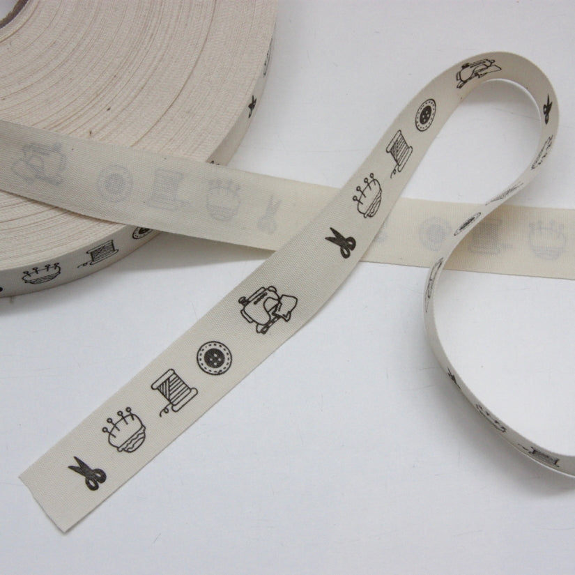Printed Cotton Ribbon - Haberdashery 22mm