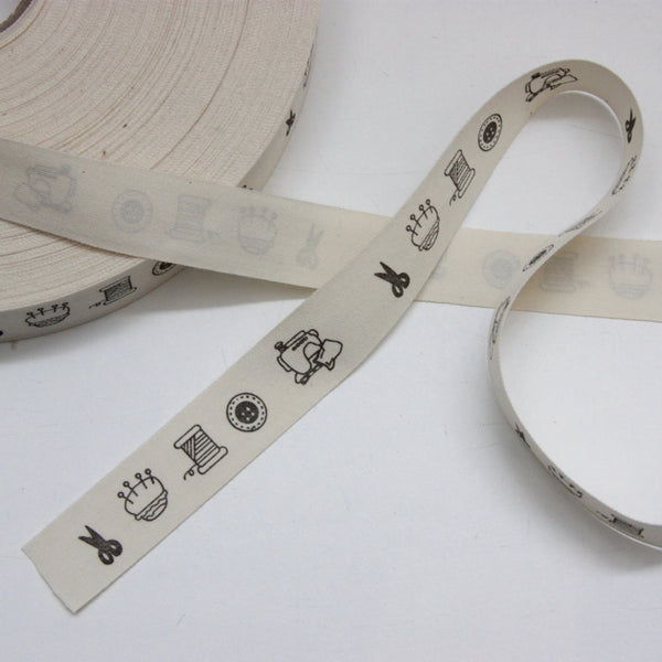 Printed Cotton Ribbon - Haberdashery 22mm