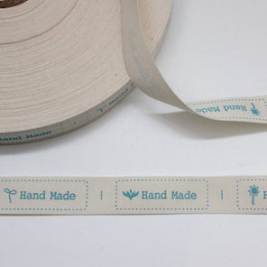 Printed Cotton Ribbon - Handmade Garden 22mm
