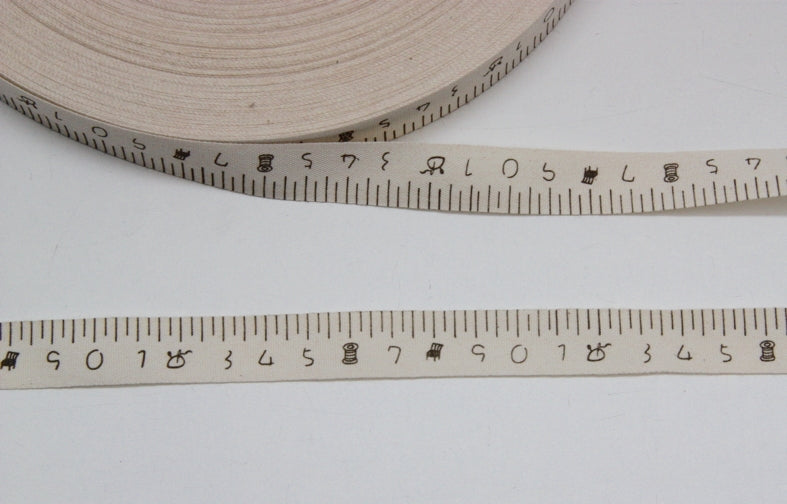 Printed Cotton Ribbon - Sewing Time 17mm