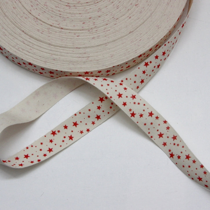 Printed Cotton Ribbon - Starry Night 17mm