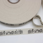 Printed Cotton Ribbon - Town Houses 22mm